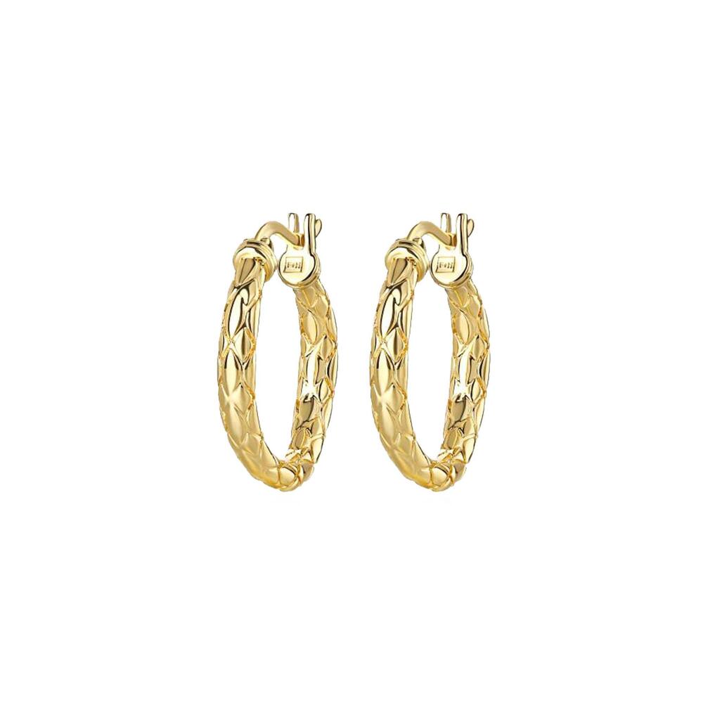 NEW F+H STUDIOS snakeskin hoops in gold